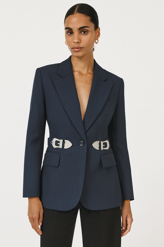 LOU LUNA Pinstriped Blazer